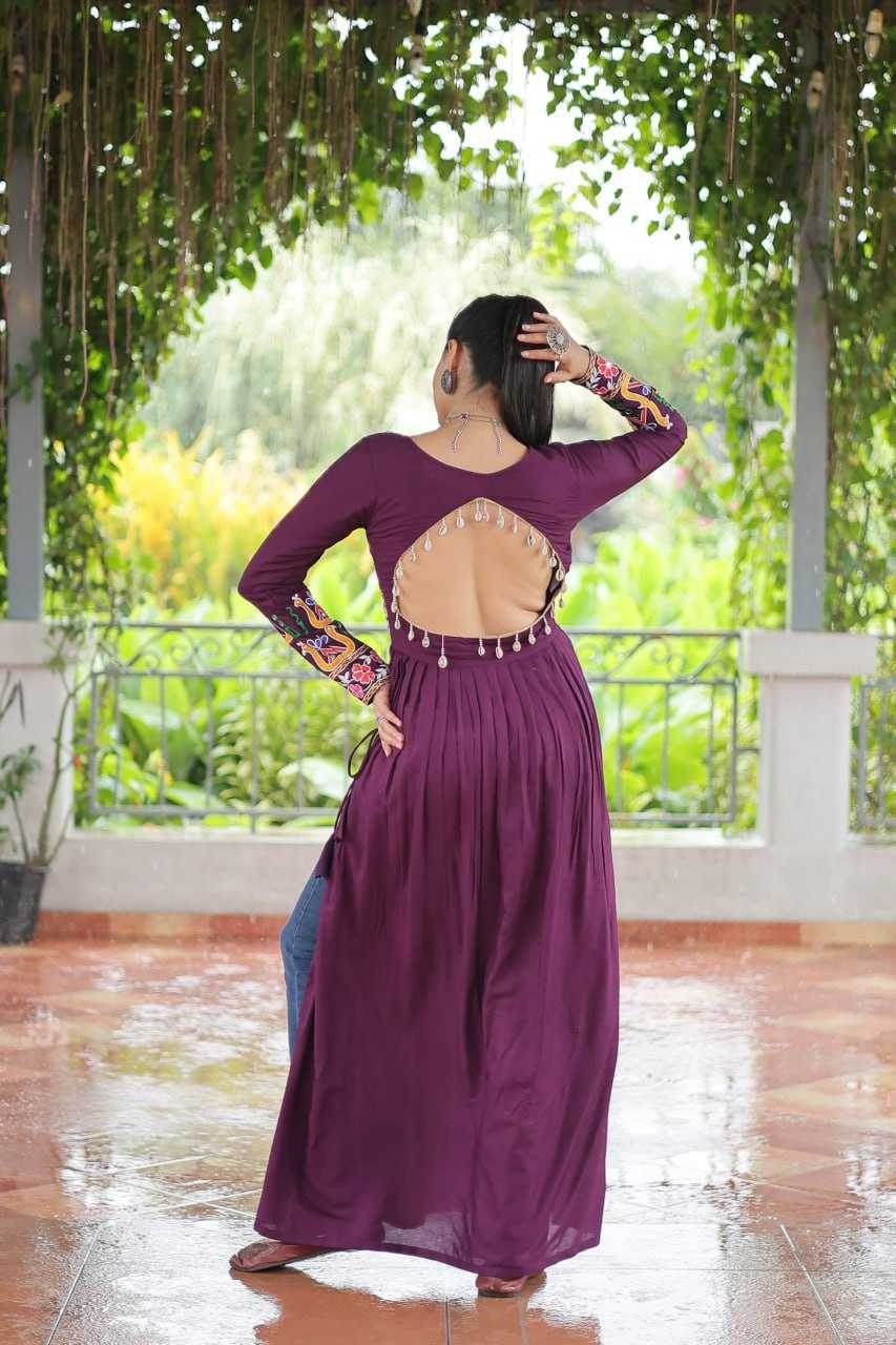 Reyon Cotton Long Embroidered Navratri Kurti - MYLUXURY LANE ENTERPRISE